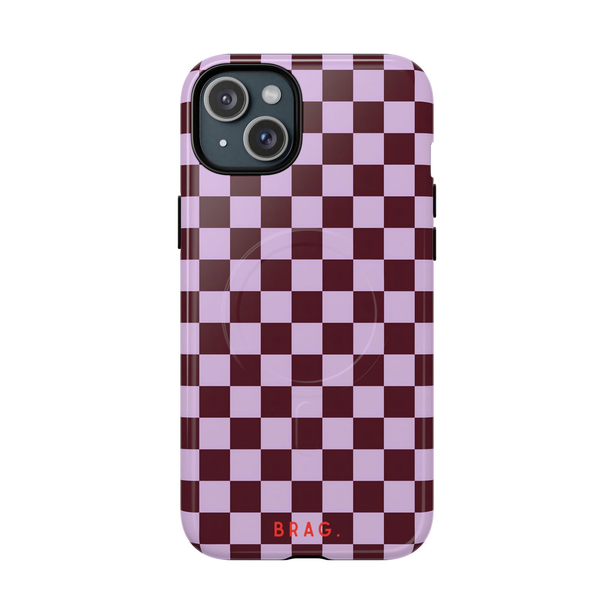 Cherry Check MagSafe Tough Phone Case — Magnetic Protective Cover