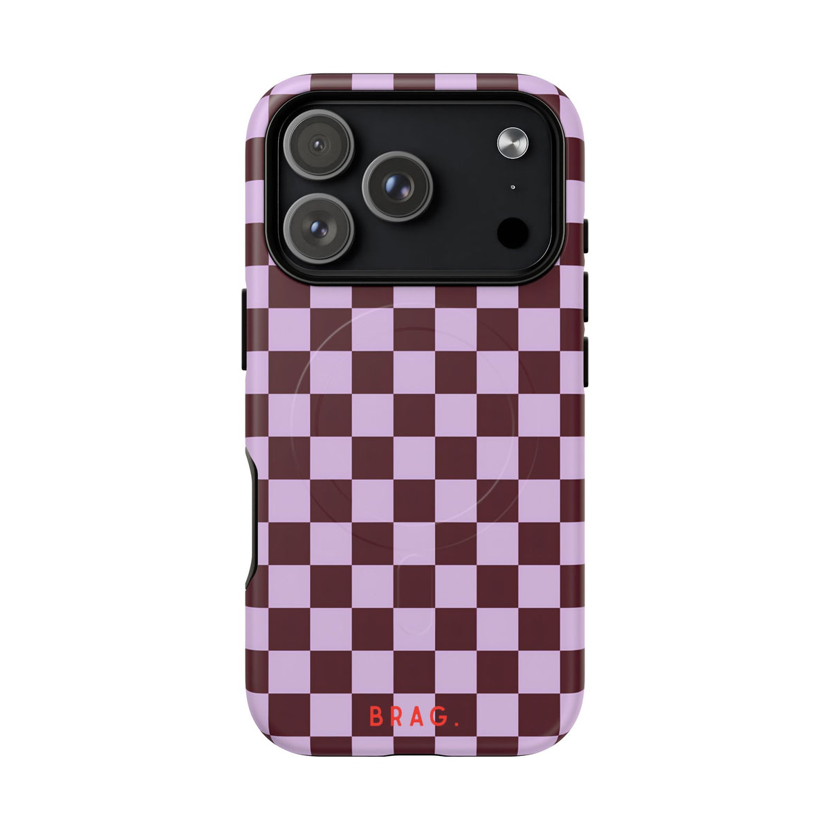 Cherry Check MagSafe Tough Phone Case — Magnetic Protective Cover