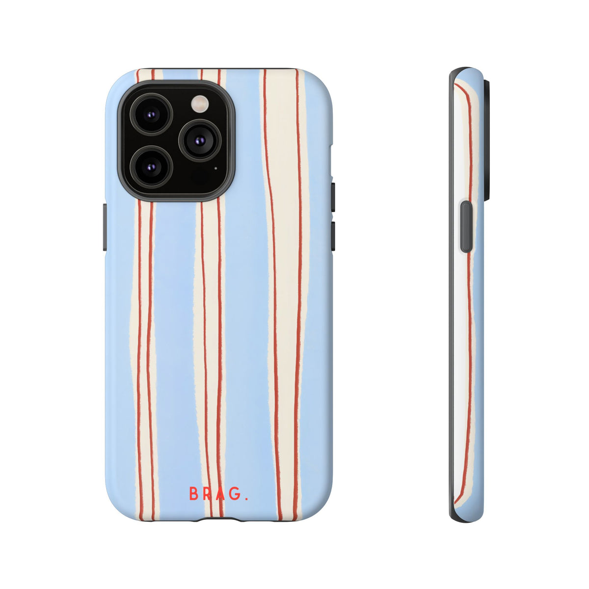 Blue Linen Tough Phone Case – Shockproof Protective iPhone Cover