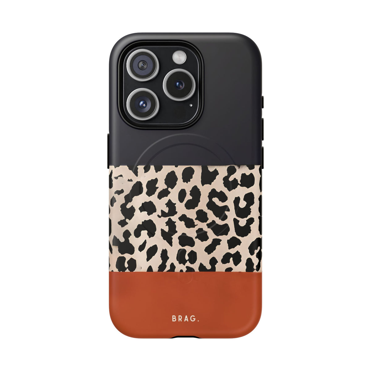 Leopard Block MagSafe Tough Phone Case — Magnetic Protective Cover