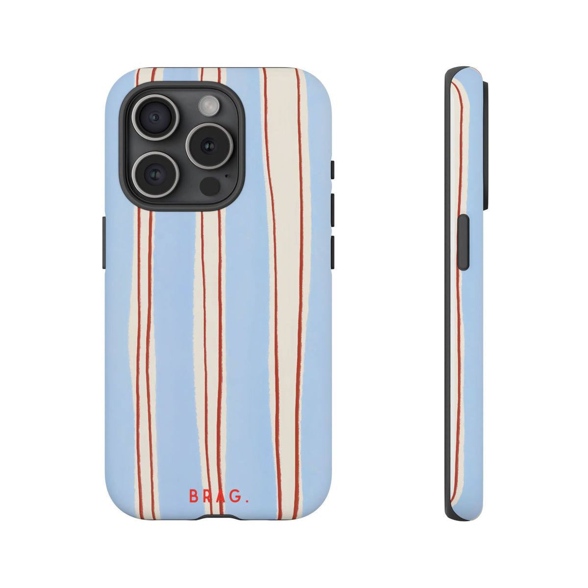 Blue Linen Tough Phone Case – Shockproof Protective iPhone Cover