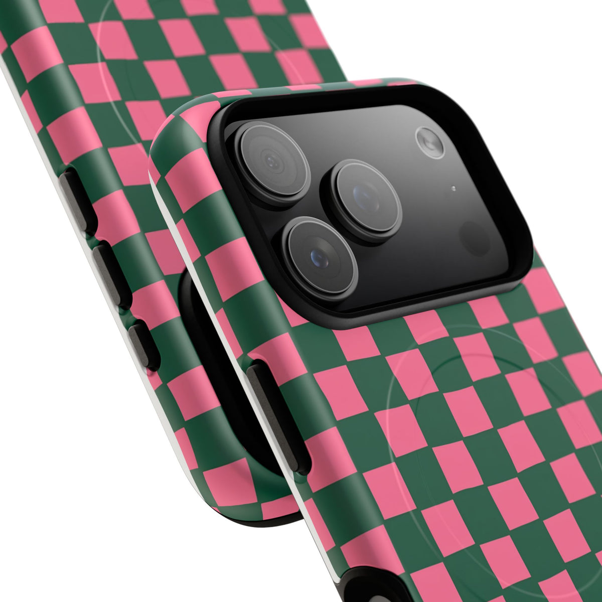 Rasberry Checks MagSafe Tough Phone Case — Magnetic Protective Cover