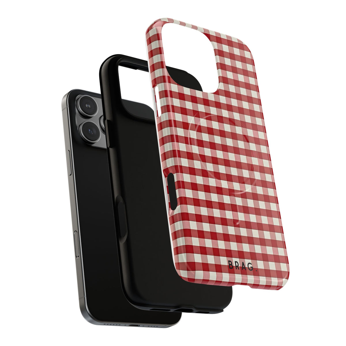 Red Gingham MagSafe Tough Phone Case — Magnetic Protective Cover