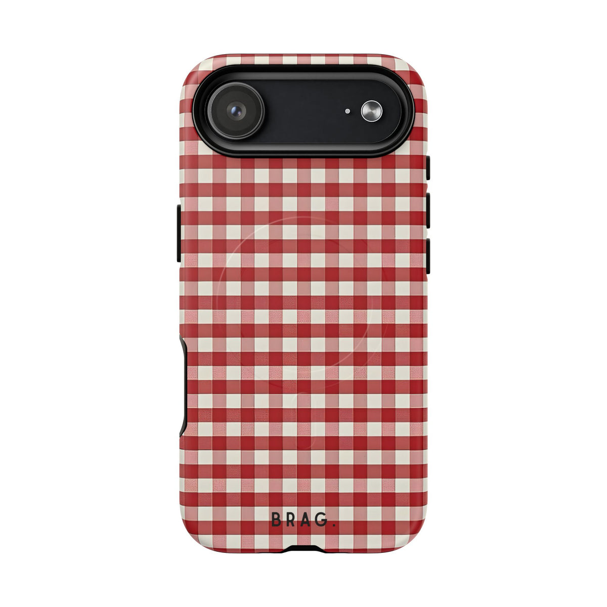 Red Gingham MagSafe Tough Phone Case — Magnetic Protective Cover