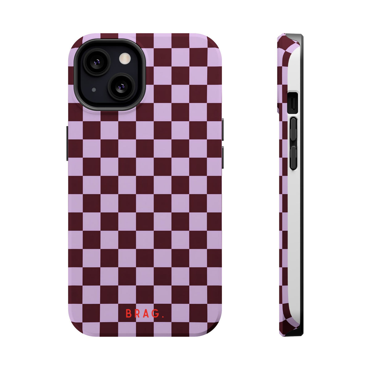 Cherry Check Magnetic Impact-Resistant Phone Case