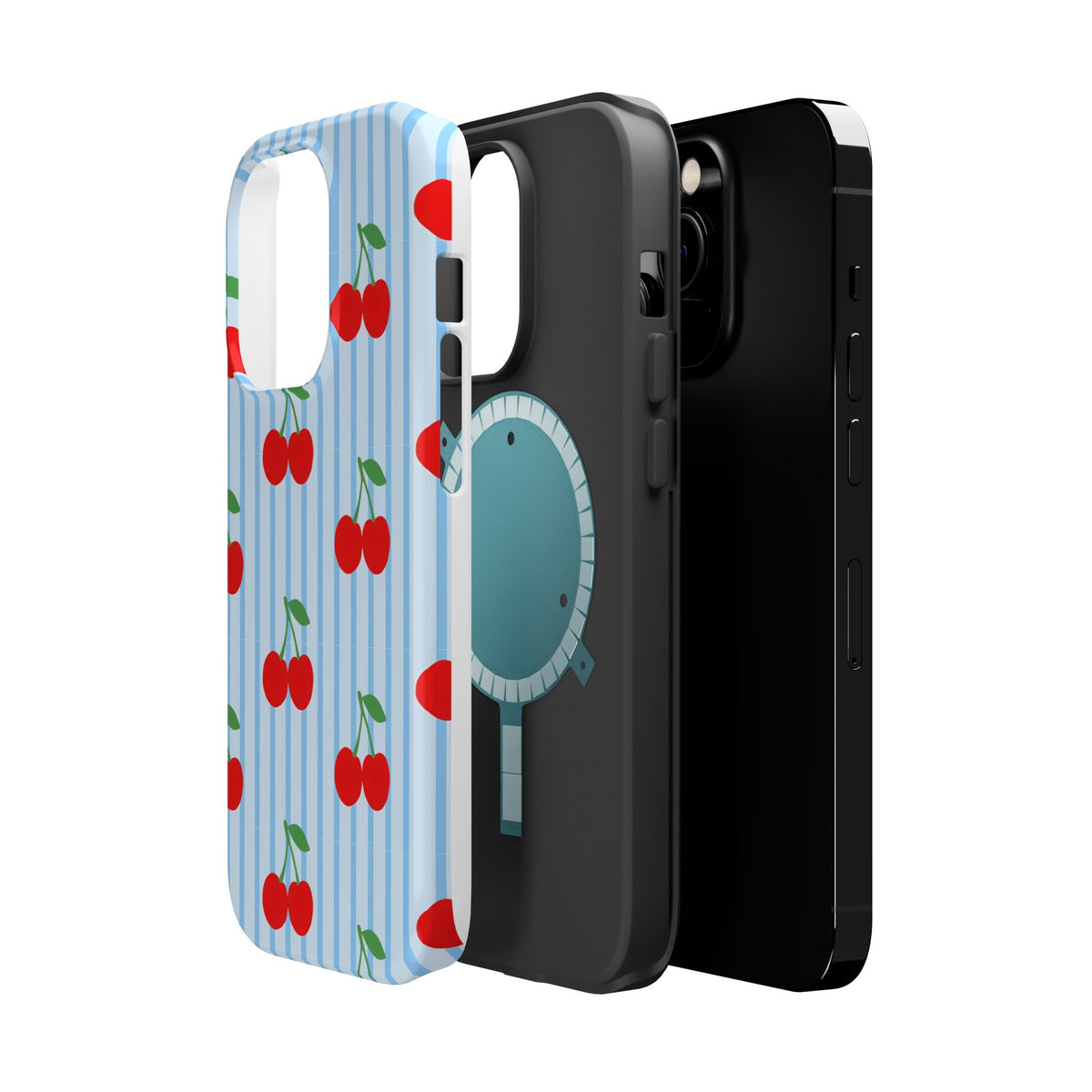 Sunday Market Magnetic Impact Phone Case — Blue Stripe Retro Design