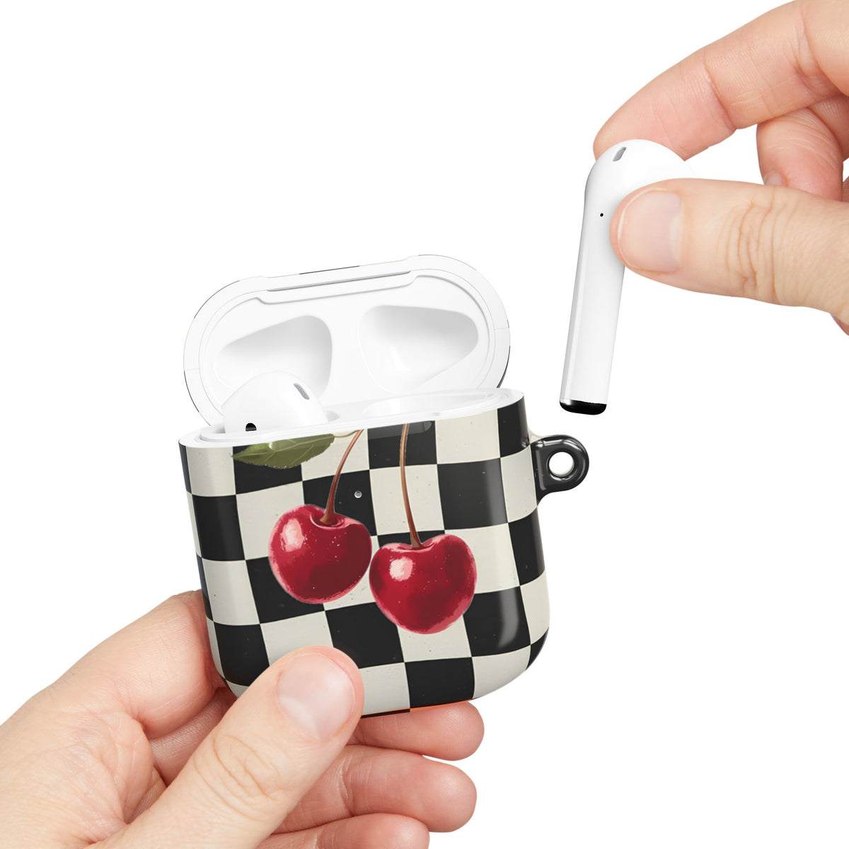 Cherry Check AirPod Case – Slim Protective Charging Case