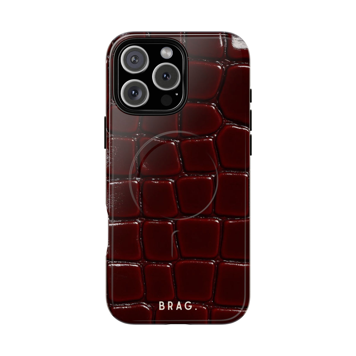 Cherry Leather MagSafe Tough Phone Case — Magnetic Protective Cover