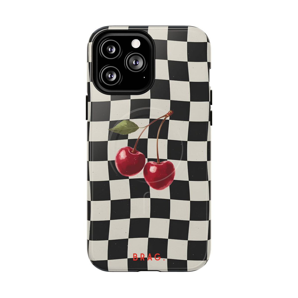 Cherry Check MagSafe Tough Phone Case — Magnetic Protective Cover