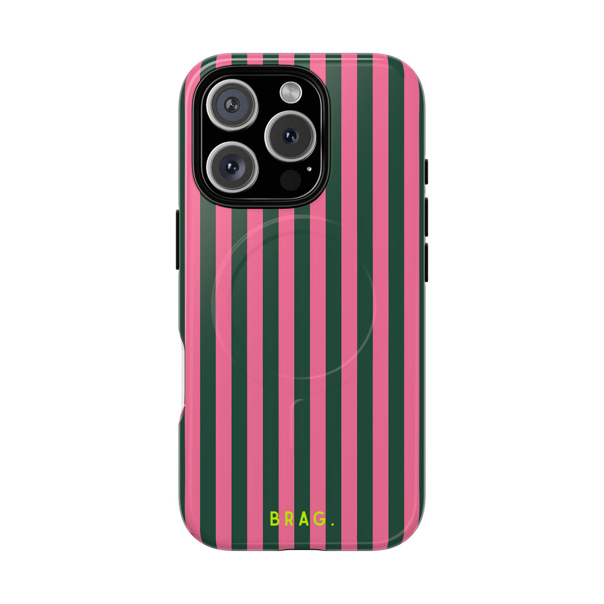 Flamingo Stripe MagSafe Tough Phone Case — Magnetic Protective Cover
