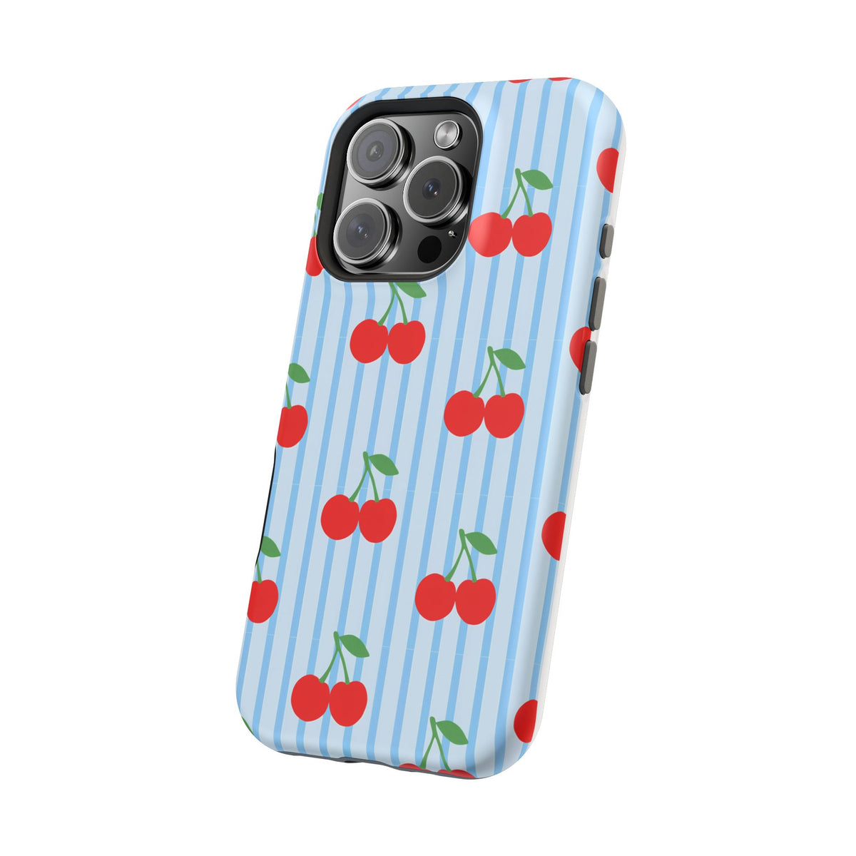 Sunday Market Magnetic Impact Phone Case — Blue Stripe Retro Design