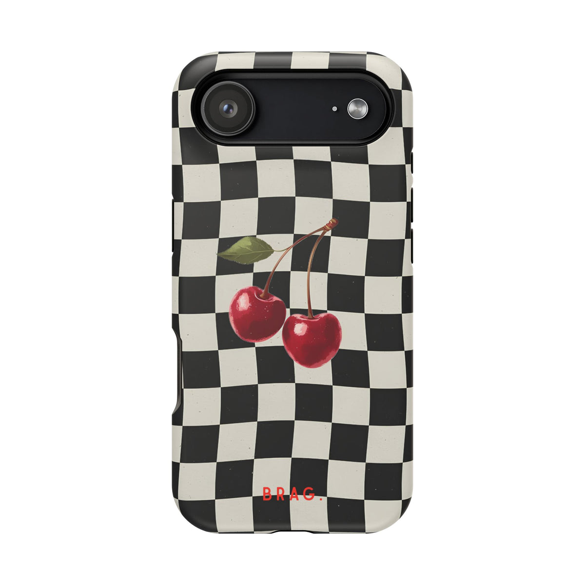 Cherry Check Magnetic Impact-Resistant Phone Case