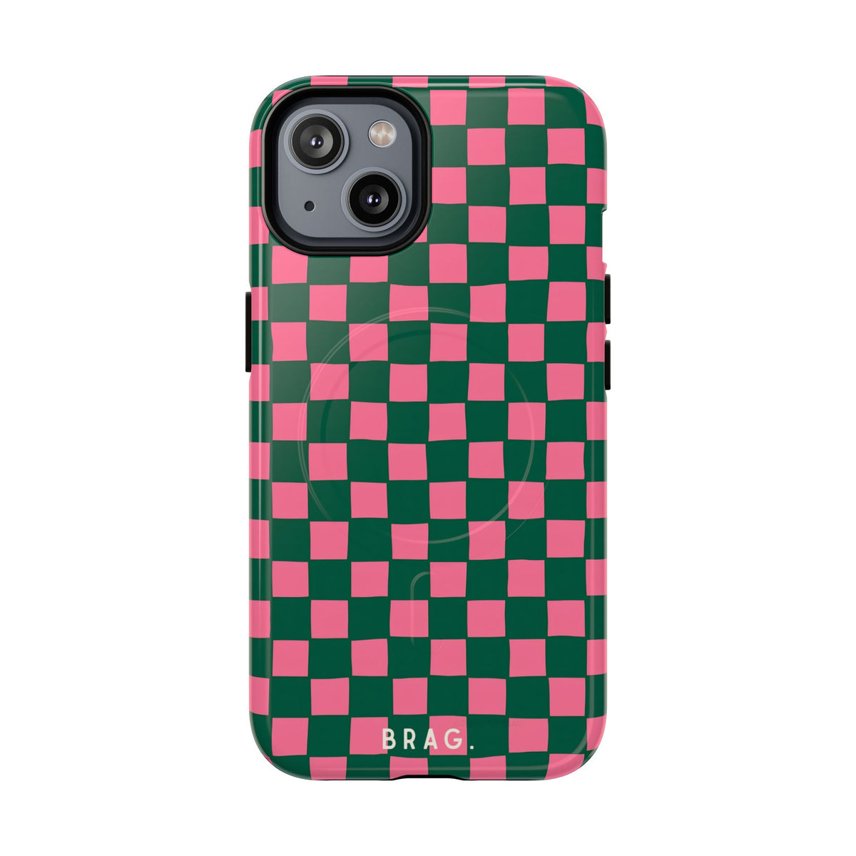 Rasberry Checks MagSafe Tough Phone Case — Magnetic Protective Cover