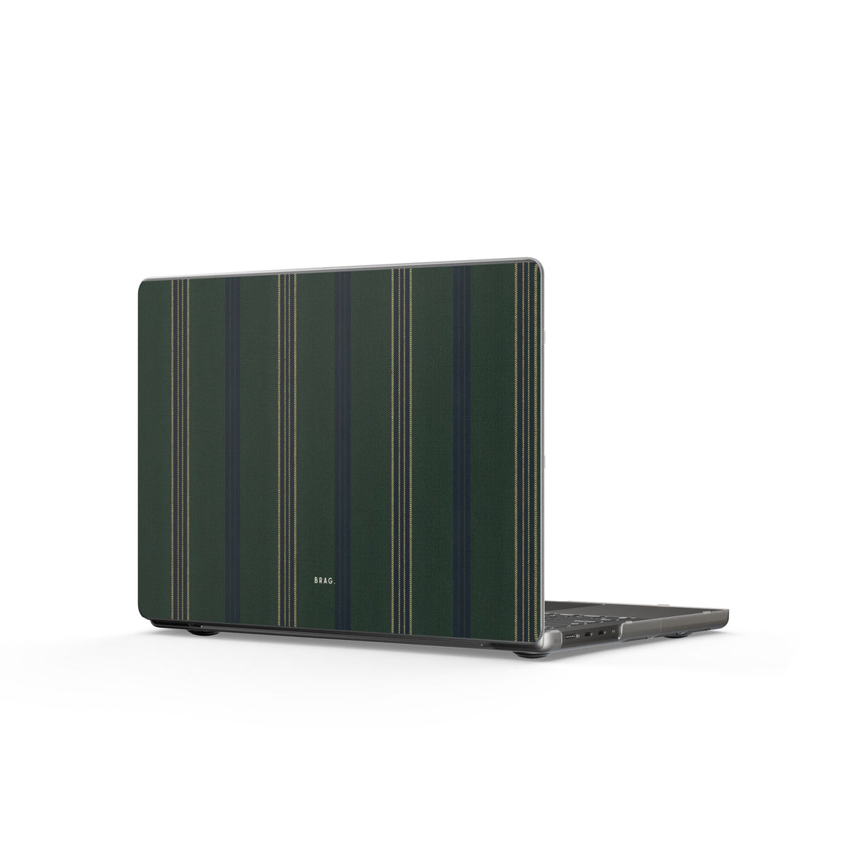 Olive Pinstripe Matte MacBook Case — Slim Protective Laptop Cover
