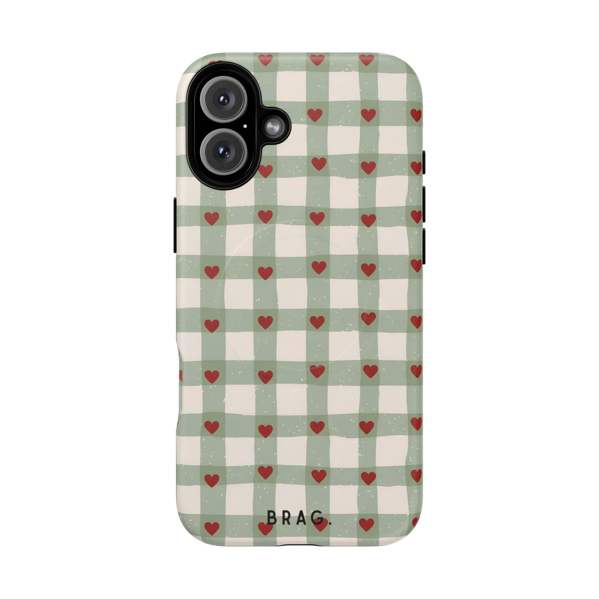 Mint Hearts MagSafe Tough Phone Case — Magnetic Protective Cover