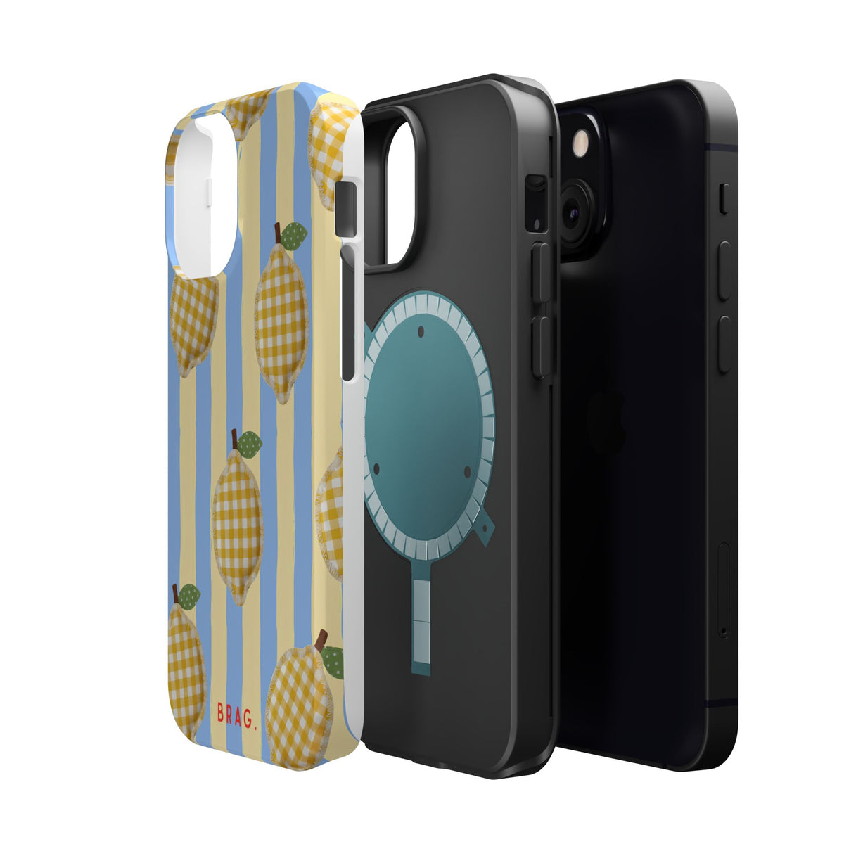Lemon checks Magnetic Impact-Resistant Phone Case