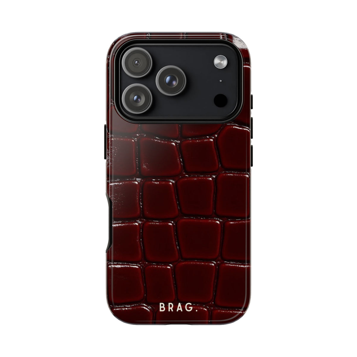 Cherry Leather Tough Phone Case – Shockproof Protective iPhone Cover