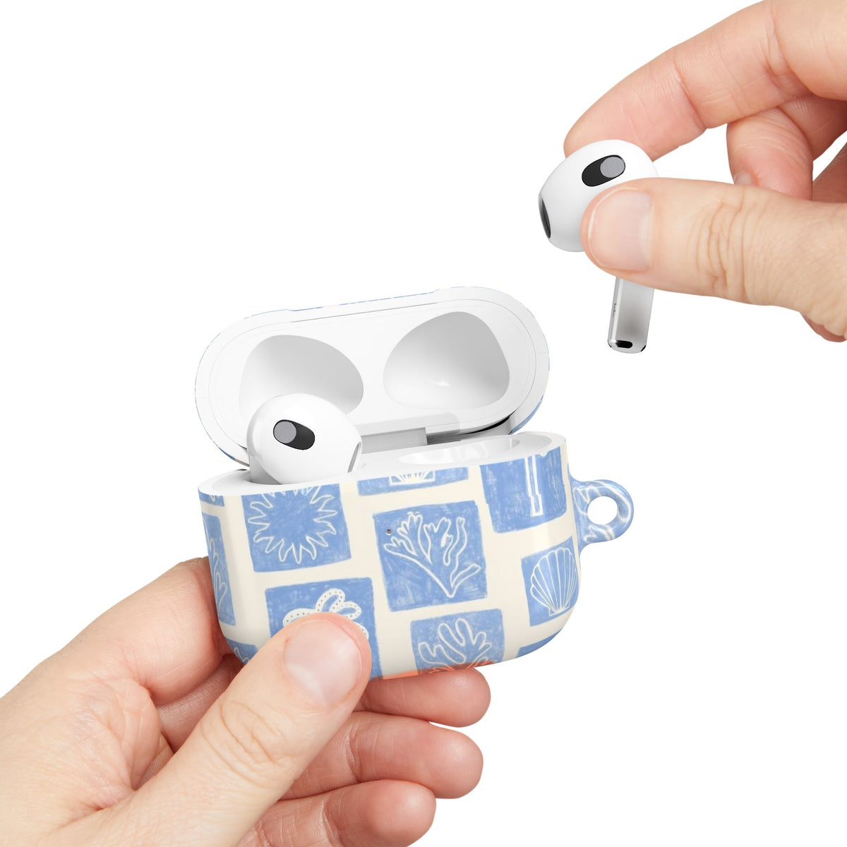 Azure Tiles AirPod Case – Slim Protective Charging Case
