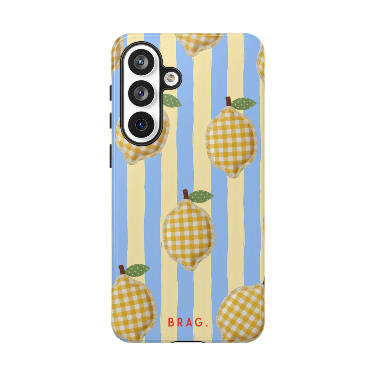 Lemon Checks Tough Phone Case – Shockproof Protective iPhone Cover