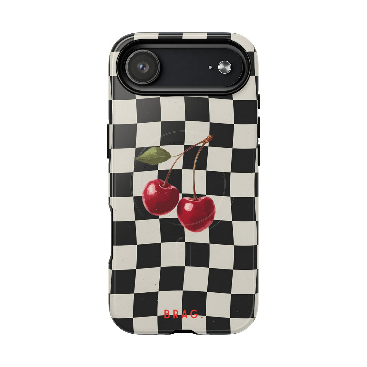 Cherry Check MagSafe Tough Phone Case — Magnetic Protective Cover