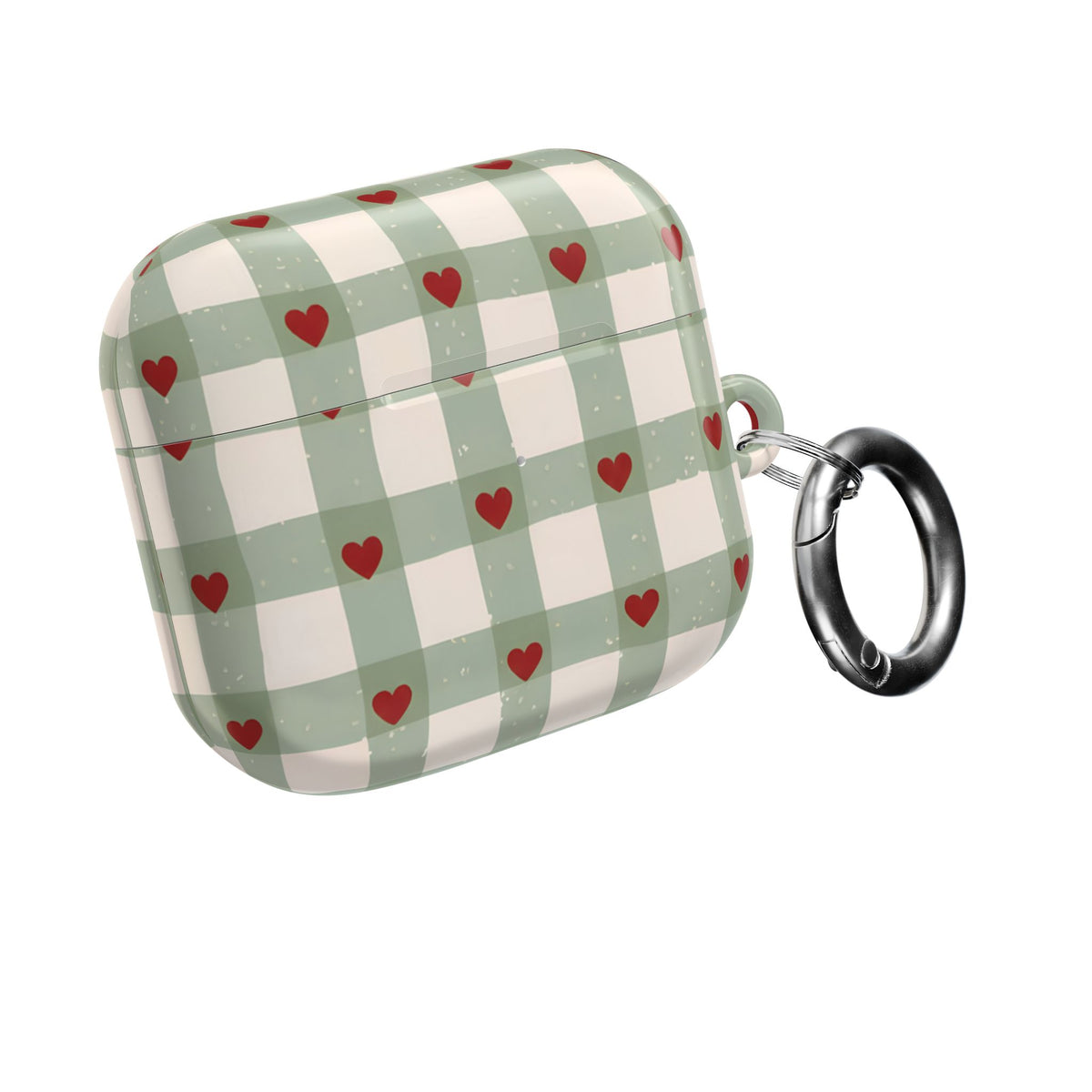Mint Hearts AirPod Case – Slim Protective Charging Case