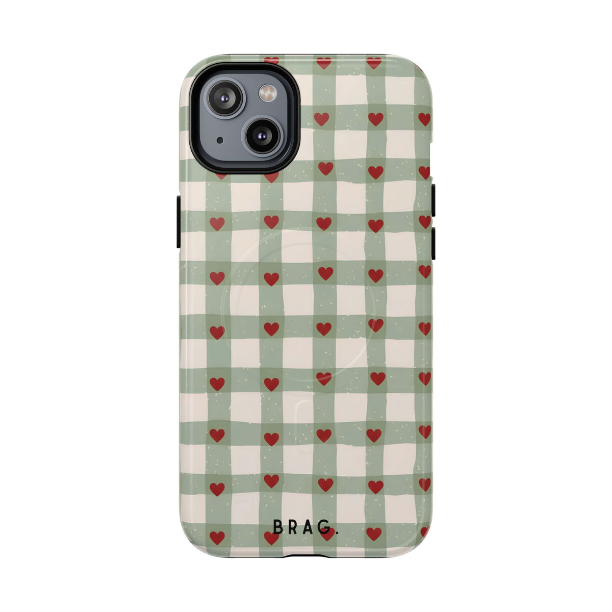 Mint Hearts MagSafe Tough Phone Case — Magnetic Protective Cover