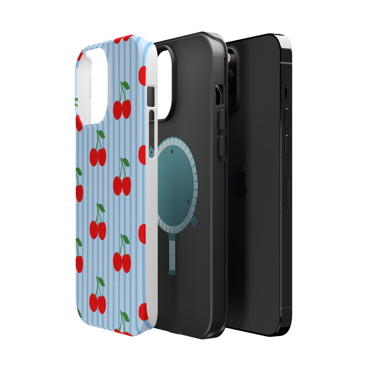 Sunday Market Magnetic Impact Phone Case — Blue Stripe Retro Design