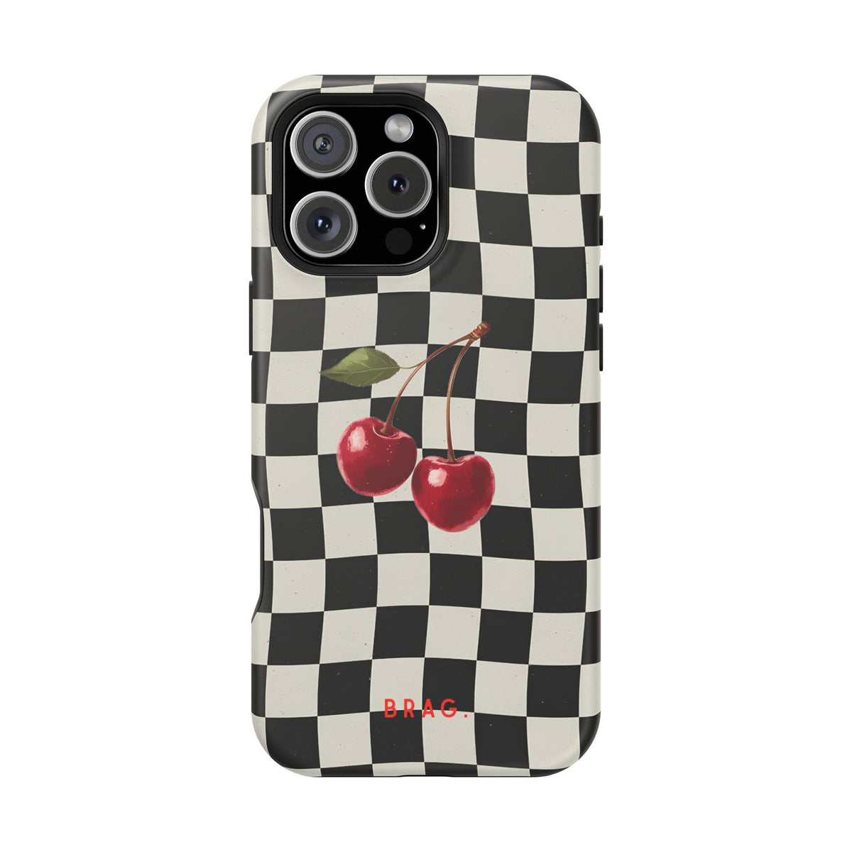 Cherry Check Magnetic Impact-Resistant Phone Case