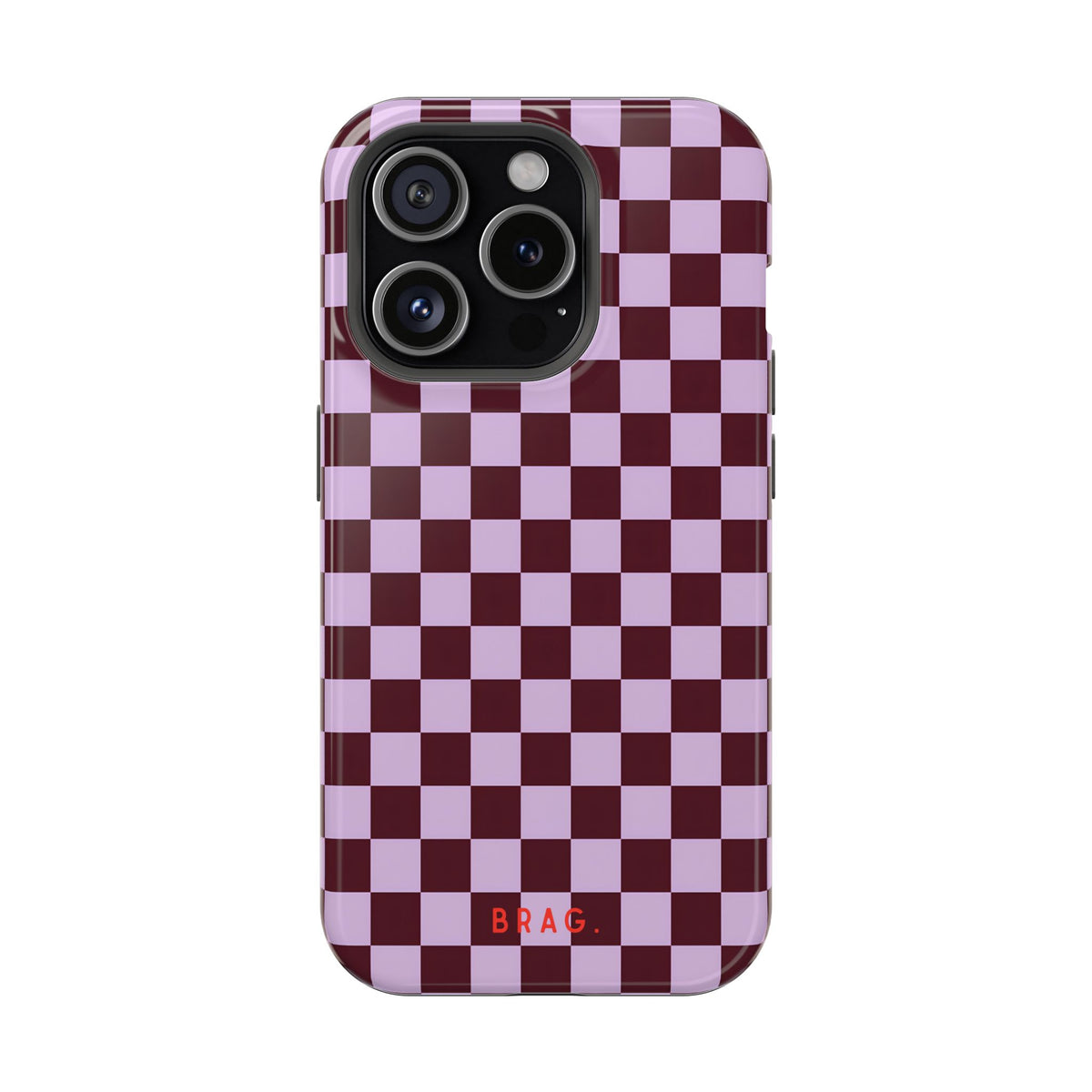 Cherry Check Magnetic Impact-Resistant Phone Case