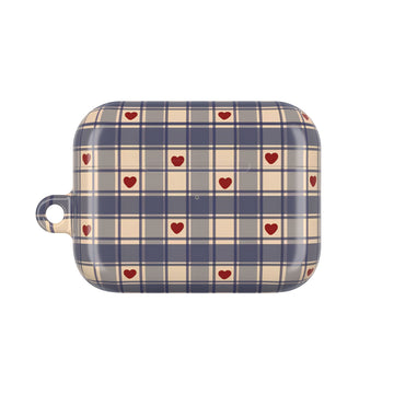 Heart Plaid AirPod Case – Slim Protective Charging Case