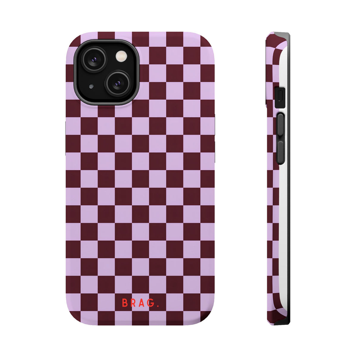 Cherry Check Magnetic Impact-Resistant Phone Case