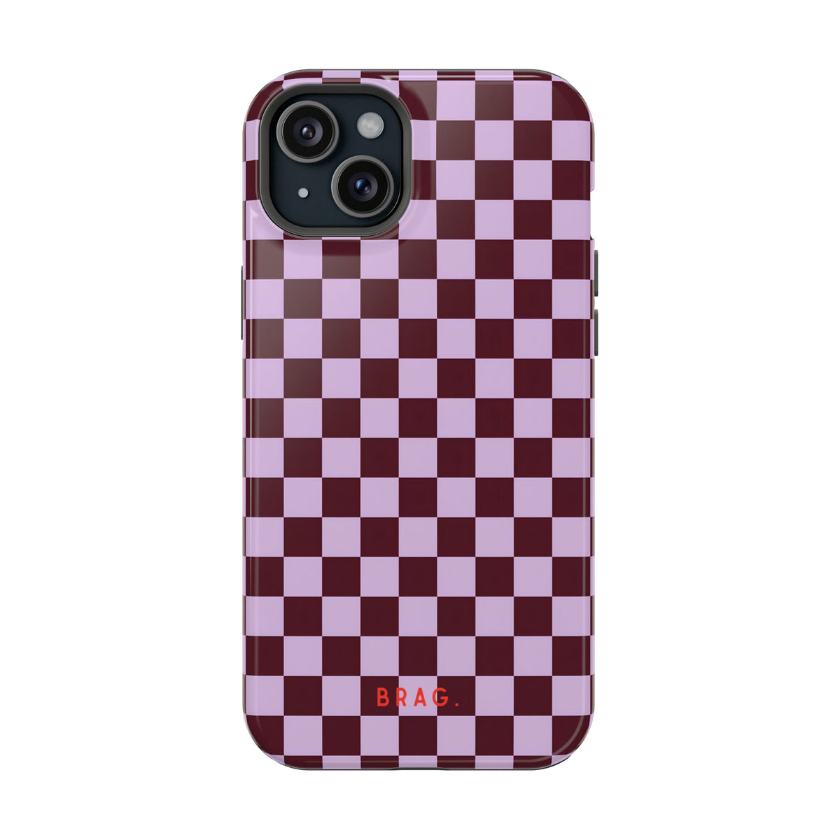 Cherry Check Magnetic Impact-Resistant Phone Case