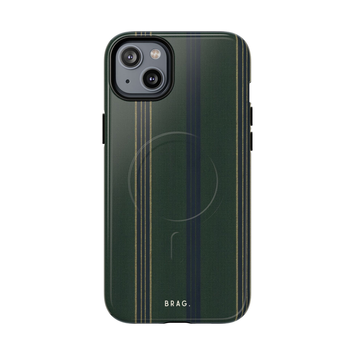 Olive Pinstripe MagSafe Tough Phone Case — Magnetic Protective Cover