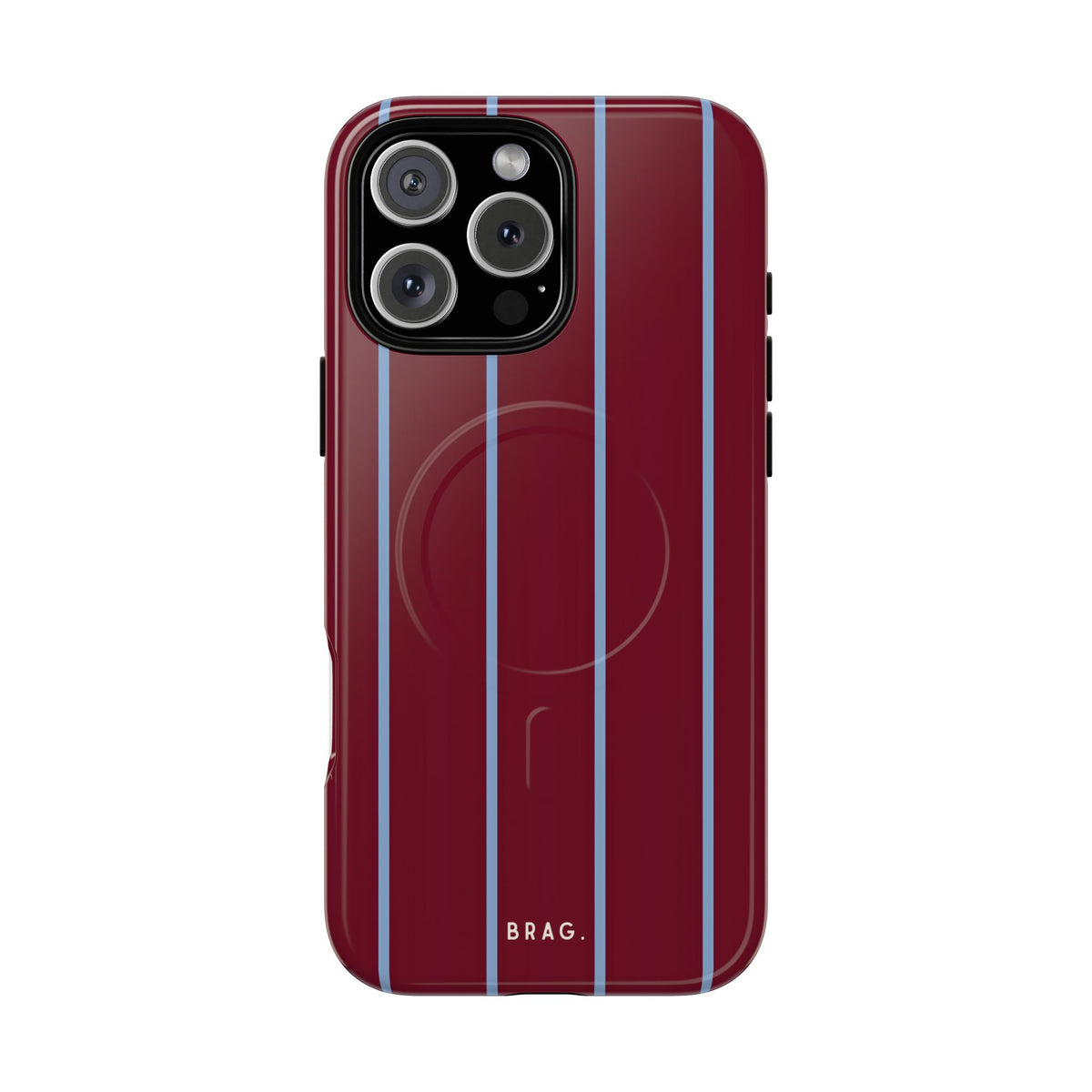 Bordeaux Stripe MagSafe Tough Phone Case — Magnetic Protective Cover