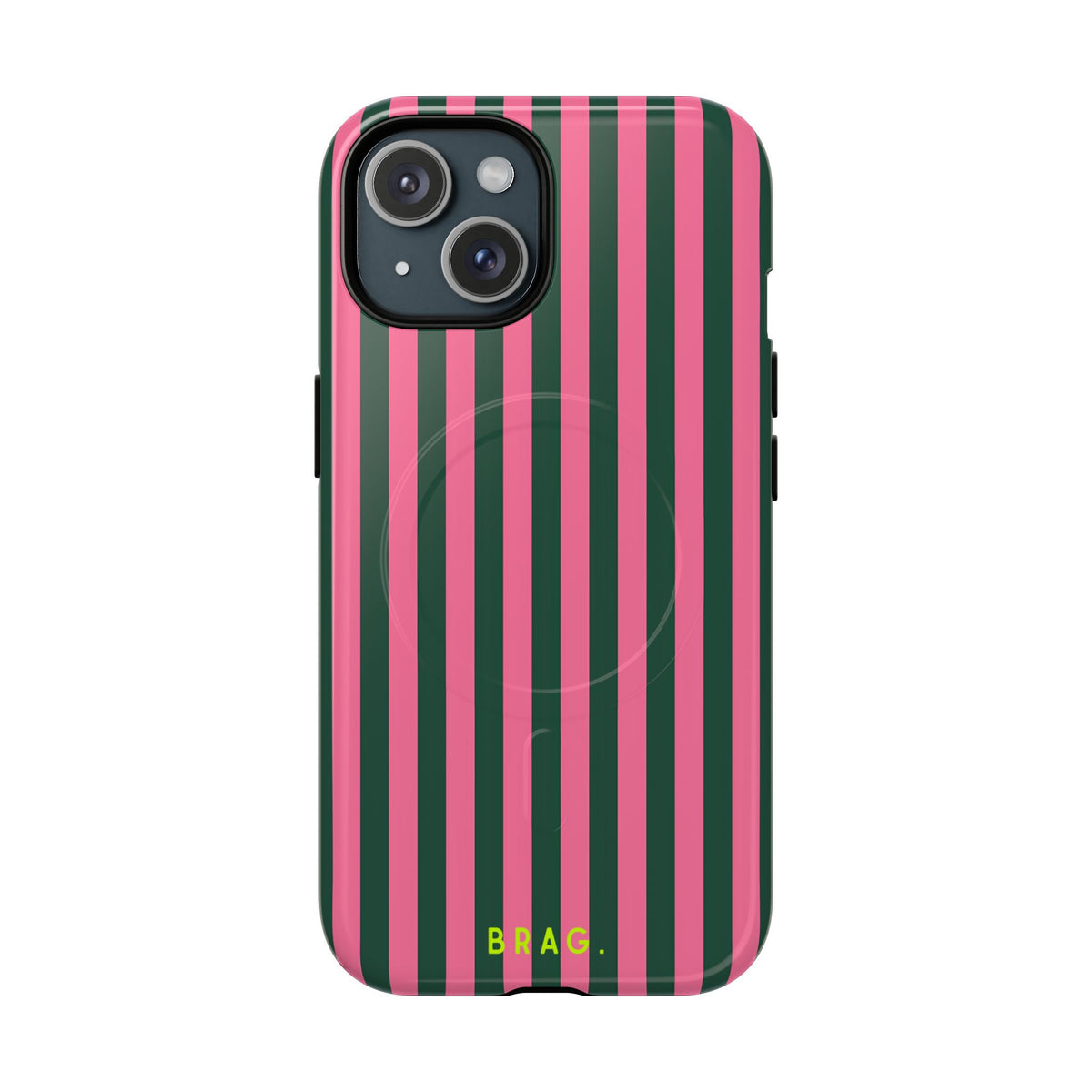 Flamingo Stripe MagSafe Tough Phone Case — Magnetic Protective Cover