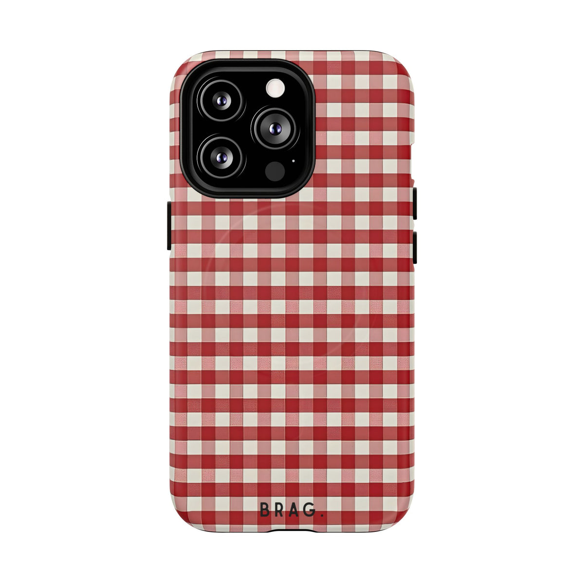 Red Gingham MagSafe Tough Phone Case — Magnetic Protective Cover
