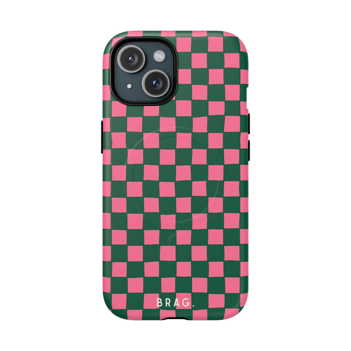 Rasberry Checks MagSafe Tough Phone Case — Magnetic Protective Cover