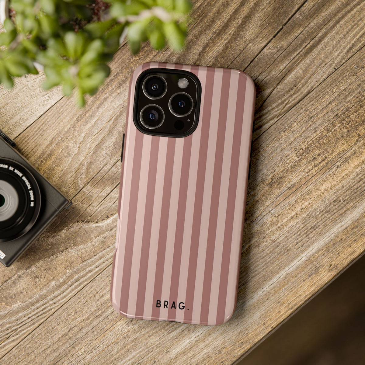 Sugar Stripe Tough Phone Case – Shockproof Protective iPhone Cover