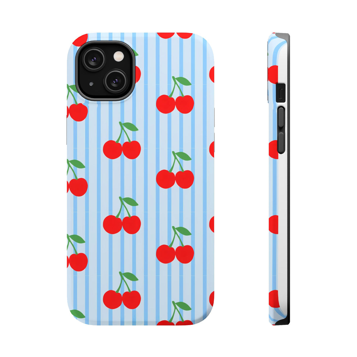 Sunday Market Magnetic Impact Phone Case — Blue Stripe Retro Design