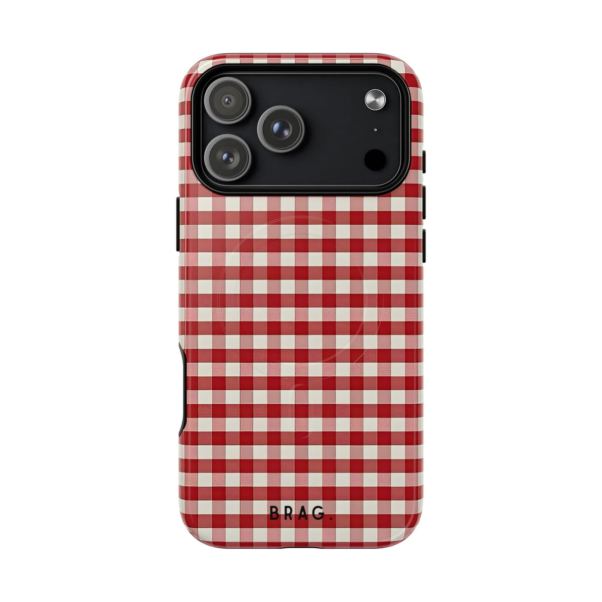 Red Gingham MagSafe Tough Phone Case — Magnetic Protective Cover