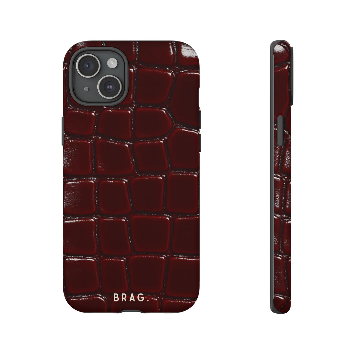 Cherry Leather Tough Phone Case – Shockproof Protective iPhone Cover