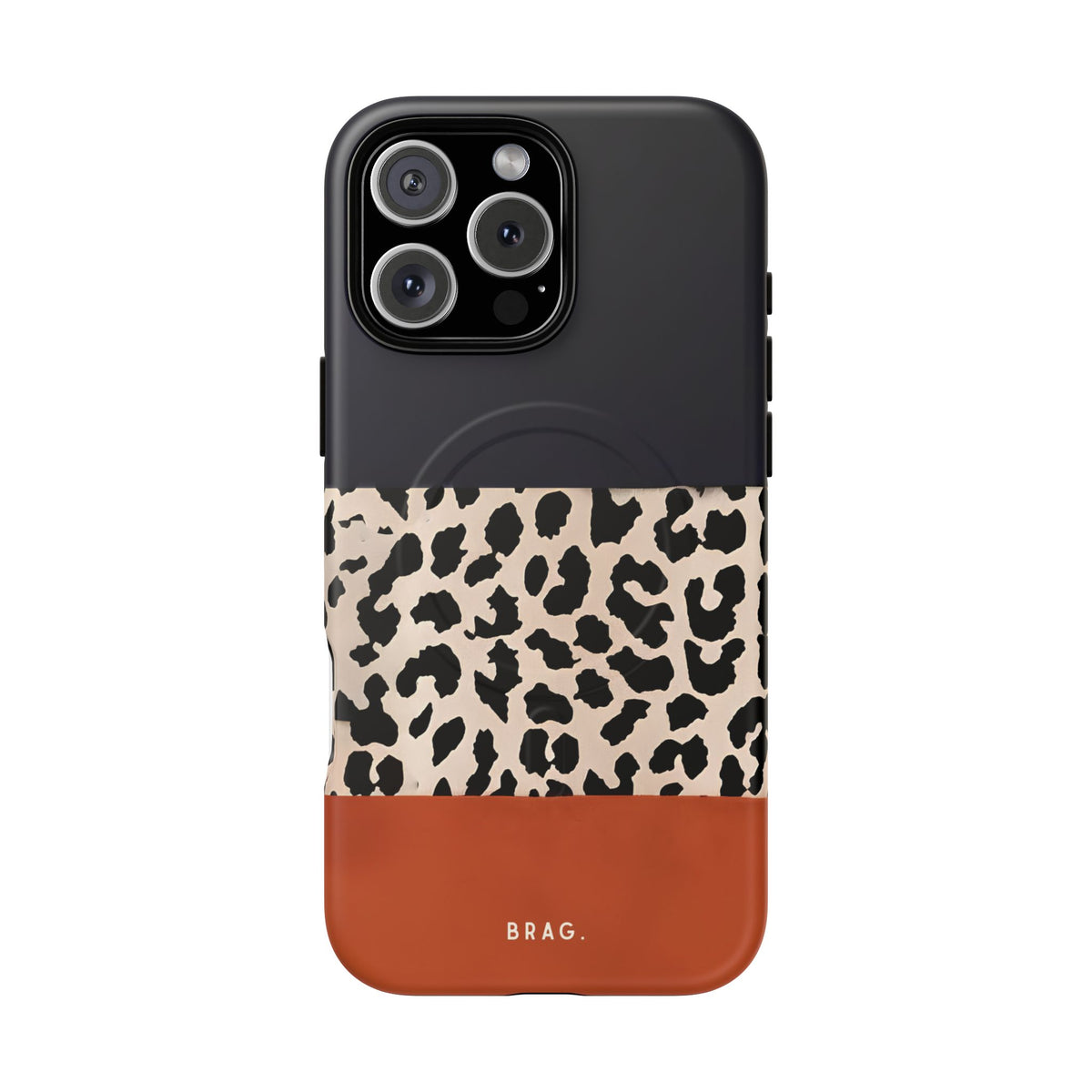 Leopard Block MagSafe Tough Phone Case — Magnetic Protective Cover