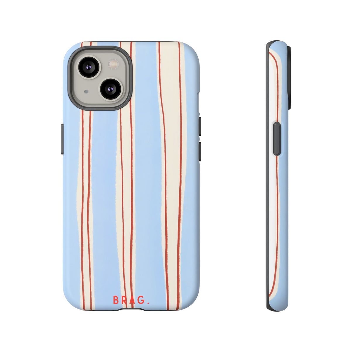Blue Linen Tough Phone Case – Shockproof Protective iPhone Cover