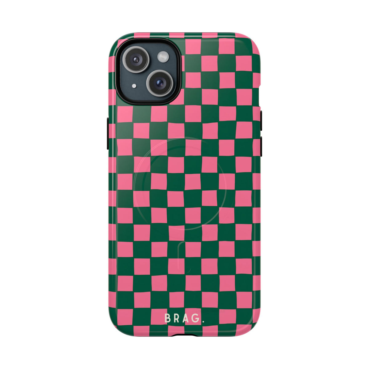 Rasberry Checks MagSafe Tough Phone Case — Magnetic Protective Cover