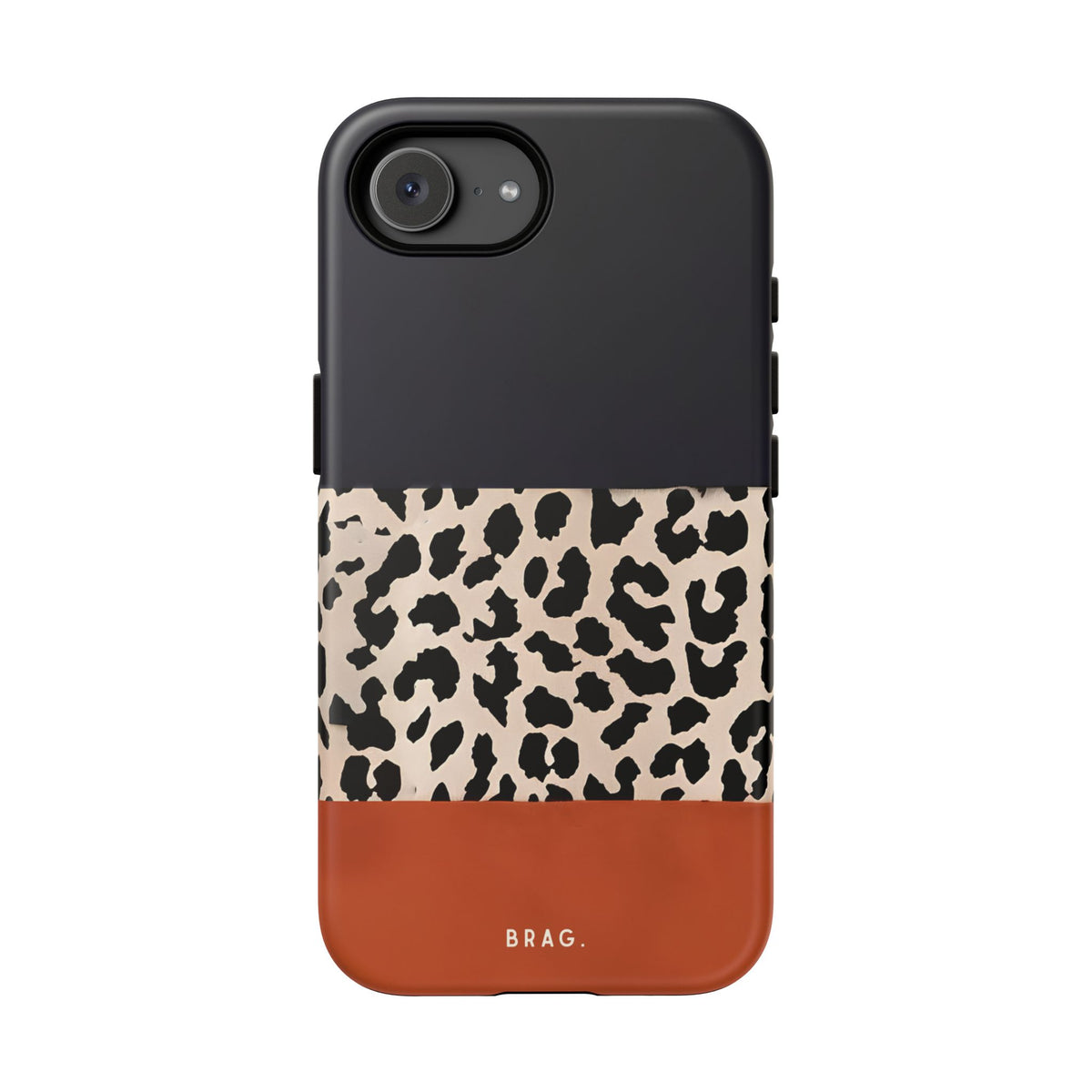 Leopard Block Tough Phone Case – Shockproof Protective iPhone Cover