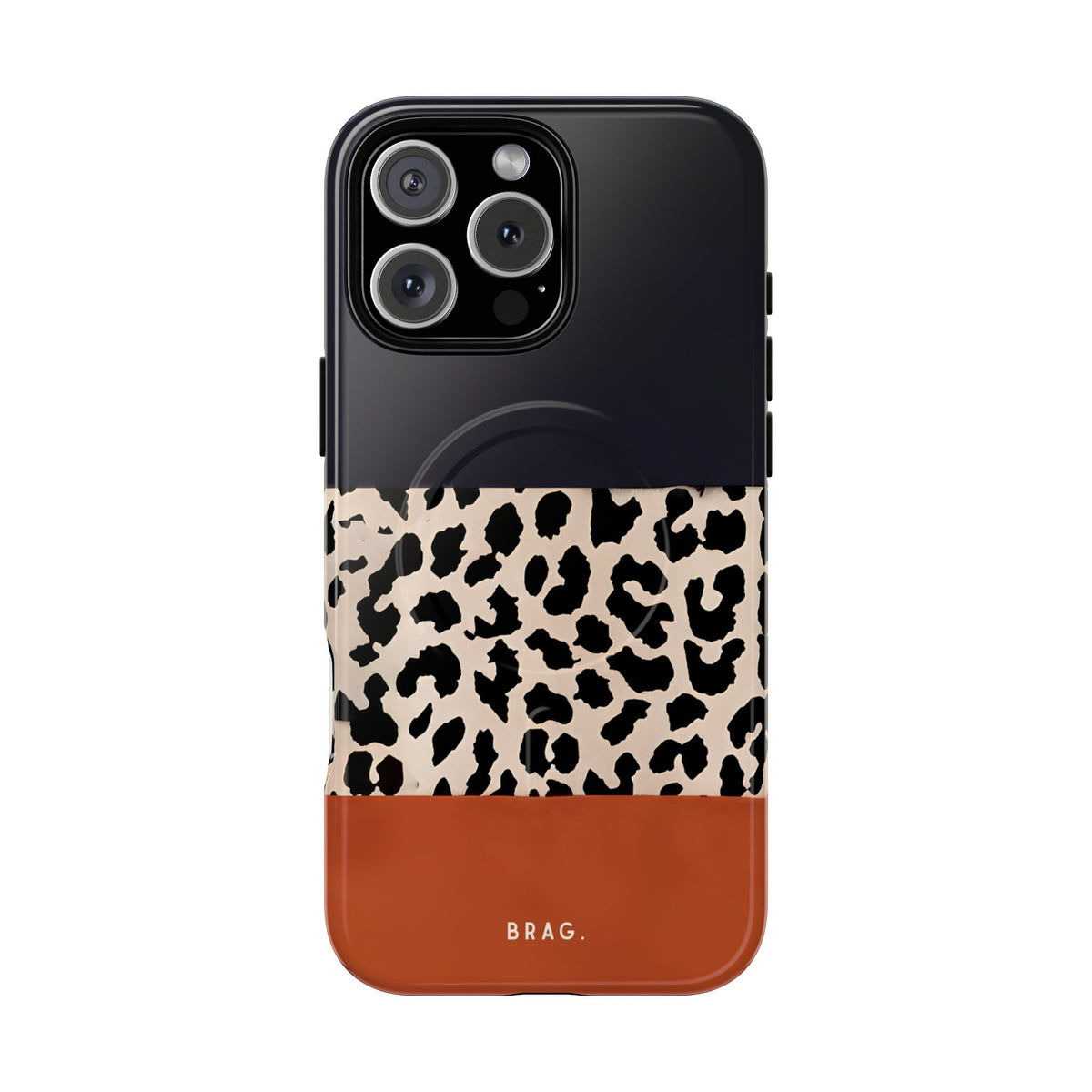 Leopard Block MagSafe Tough Phone Case — Magnetic Protective Cover