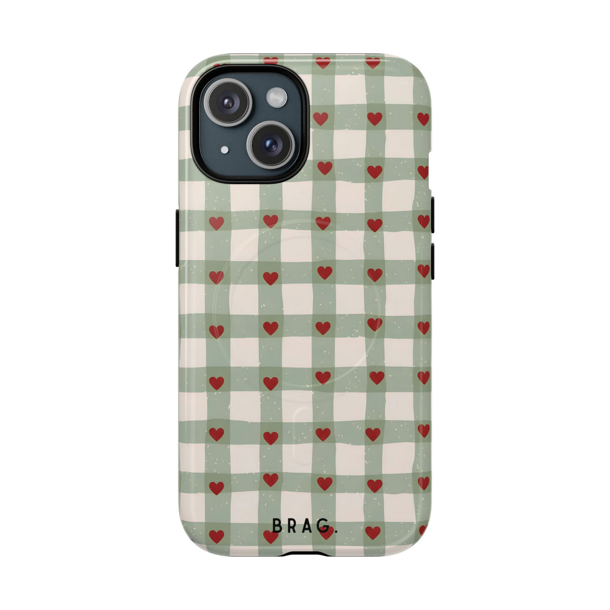 Mint Hearts MagSafe Tough Phone Case — Magnetic Protective Cover