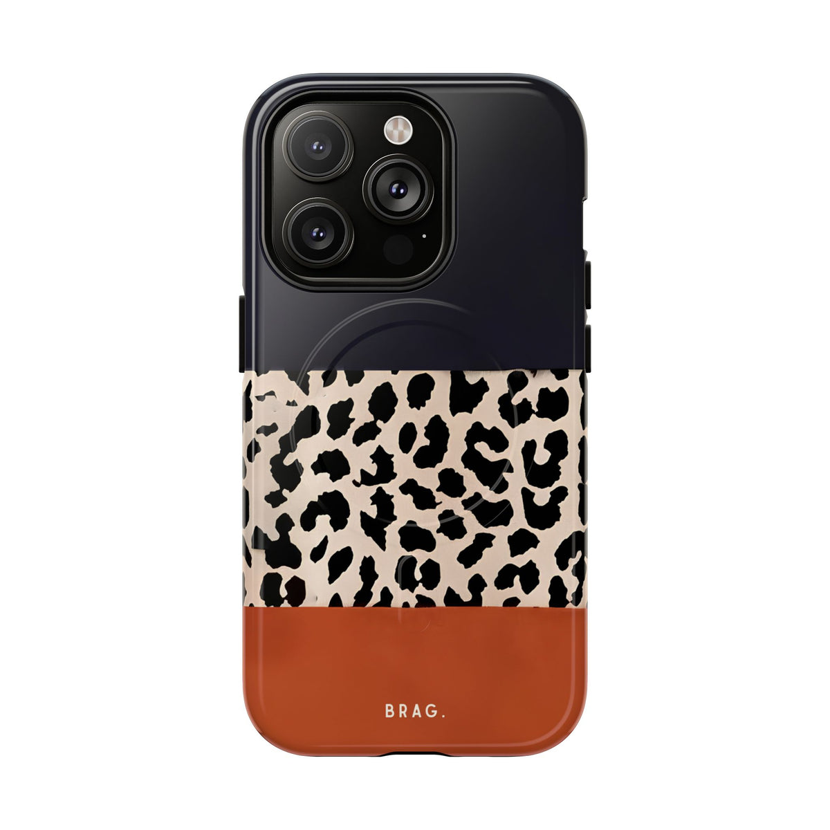 Leopard Block MagSafe Tough Phone Case — Magnetic Protective Cover