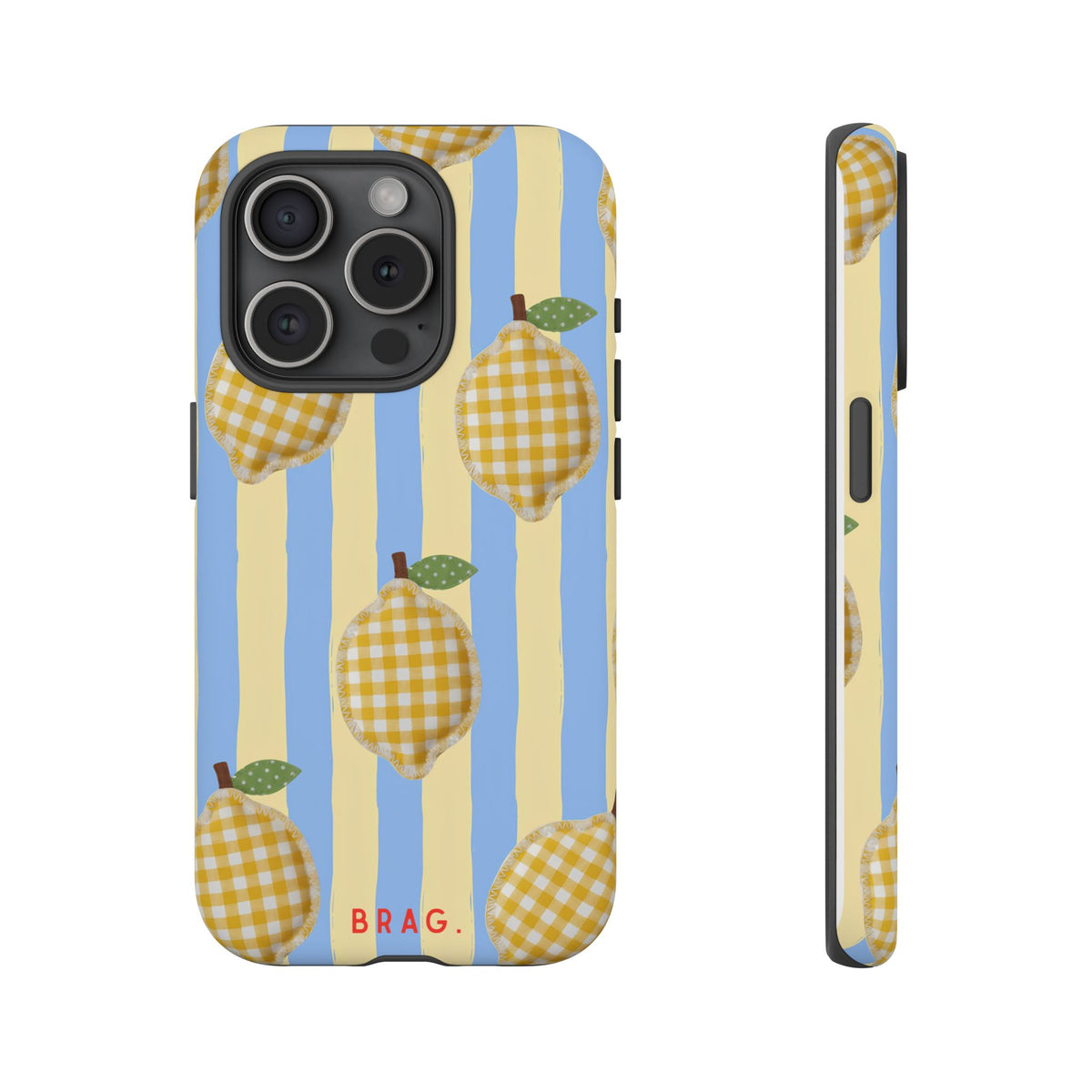 Lemon Checks Tough Phone Case – Shockproof Protective iPhone Cover