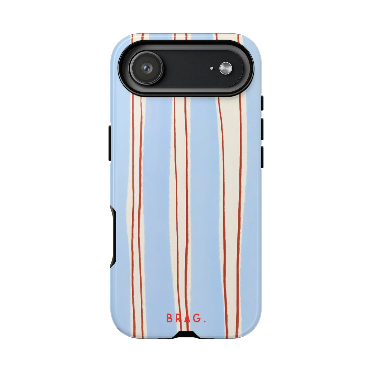 Blue Linen Tough Phone Case – Shockproof Protective iPhone Cover
